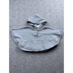 Baby Phat Baby Girls Grey Hooded Poncho With Kangaroo Pouch Pocket 6/9 Months